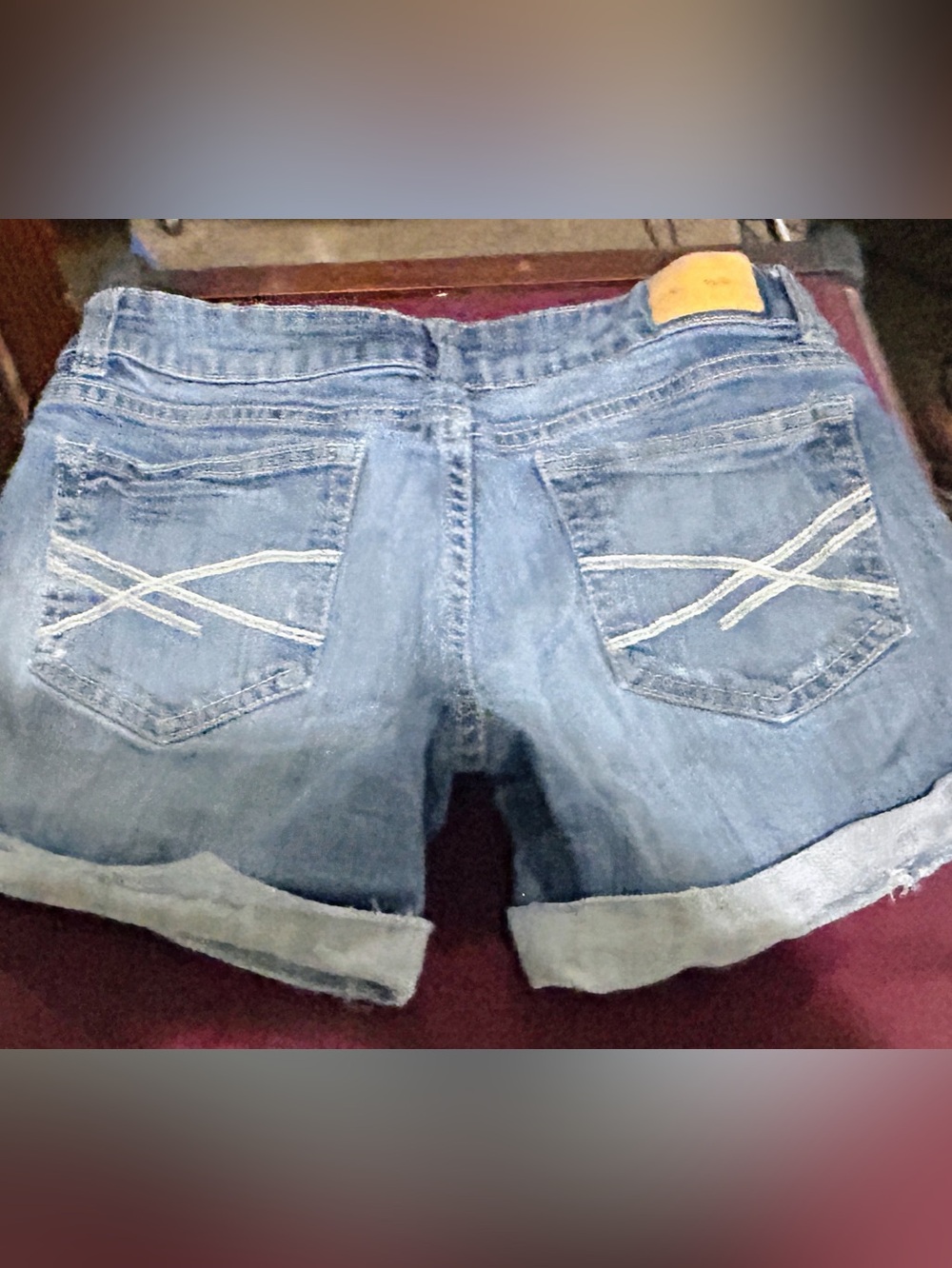 Aeropostale Women’s Blue Denim Roll-Cuff Shorts